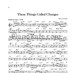Ноты Bill Evans - These thing's called changes - предпросмотр
