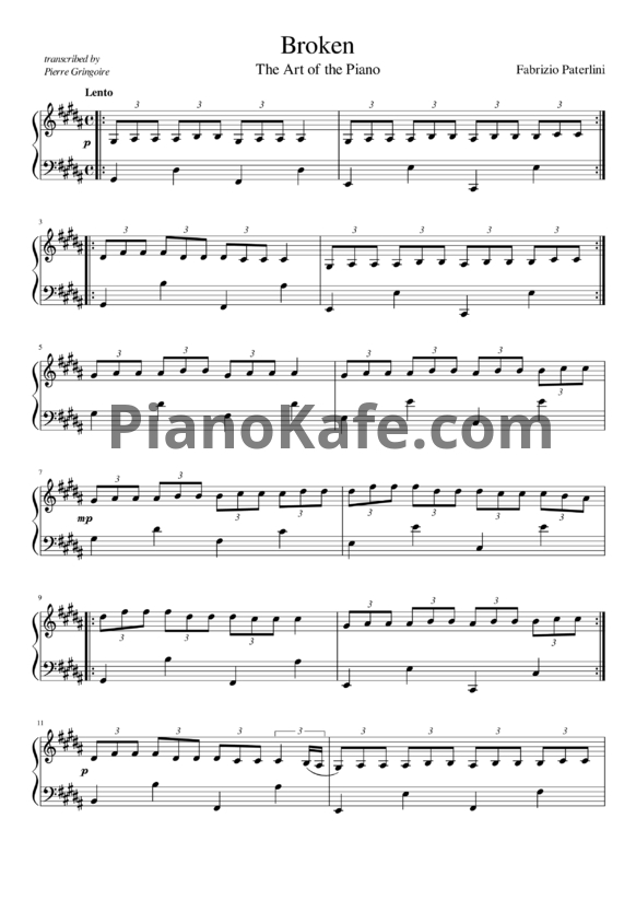 Ноты Fabrizio Paterlini - Broken - PianoKafe.com