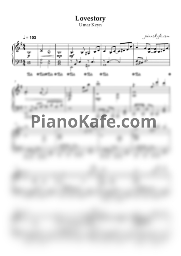Ноты Umar Keyn - Lovestory - PianoKafe.com