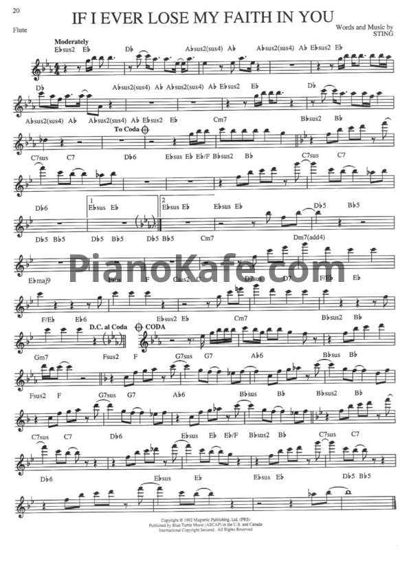 Ноты Sting - If I ever lose my faith in you (Переложение для флейты) - PianoKafe.com