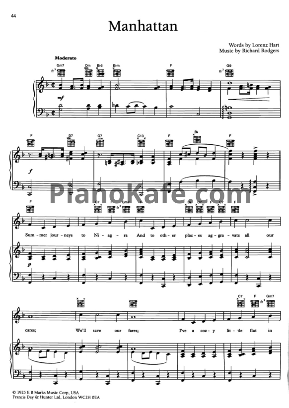 Ноты Ella Fitzgerald - Manhattan - PianoKafe.com