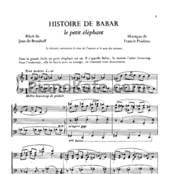 Ноты Франсис Пуленк - История Барбара, маленького слона - предпросмотр