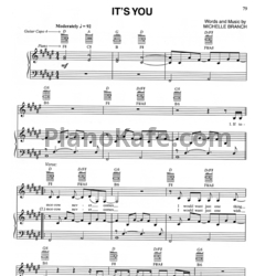 Ноты Michelle Branch - It's you - предпросмотр