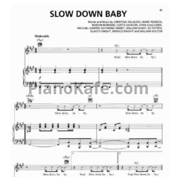 Ноты Christina Aguilera - Slow down baby - предпросмотр