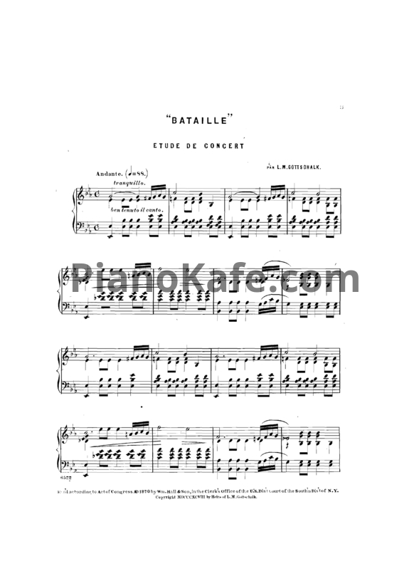 Ноты Луи Моро Готшалк - Bataille (Op. 64) - PianoKafe.com