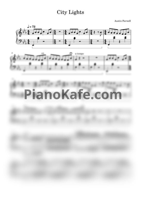 Ноты Austin Farwell - City lights - PianoKafe.com