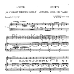 Ноты Винченцо Беллини - Ариетта "Не Волнуют Тебя Мои Слезы" - предпросмотр