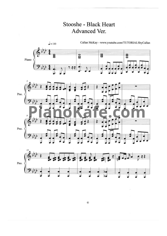 Ноты Stooshe - Black heart - PianoKafe.com