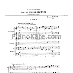 Ноты Франсис Пуленк - Messa соль-мажор (Партитура) - предпросмотр