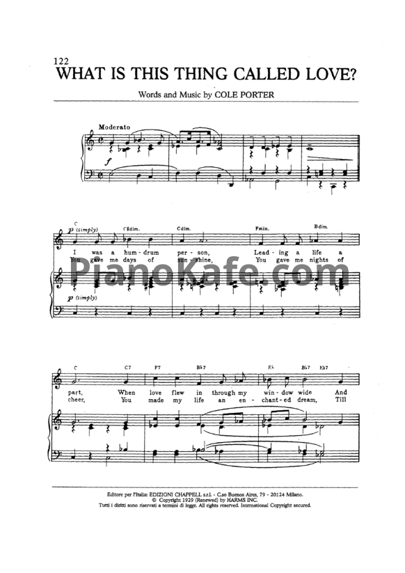 Ноты Frank Sinatra - What is this thing called love? - PianoKafe.com