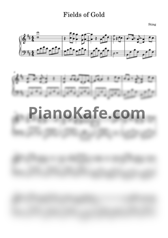 Ноты Sting - Fields of gold (Версия 4) - PianoKafe.com