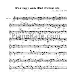 Ноты Paul Desmond - It's raggy waltz - предпросмотр