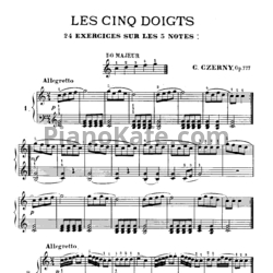 Ноты Карл Черни - Les Cinq Doigts. 24 упражнения для пяти нот (Оp. 777) - предпросмотр