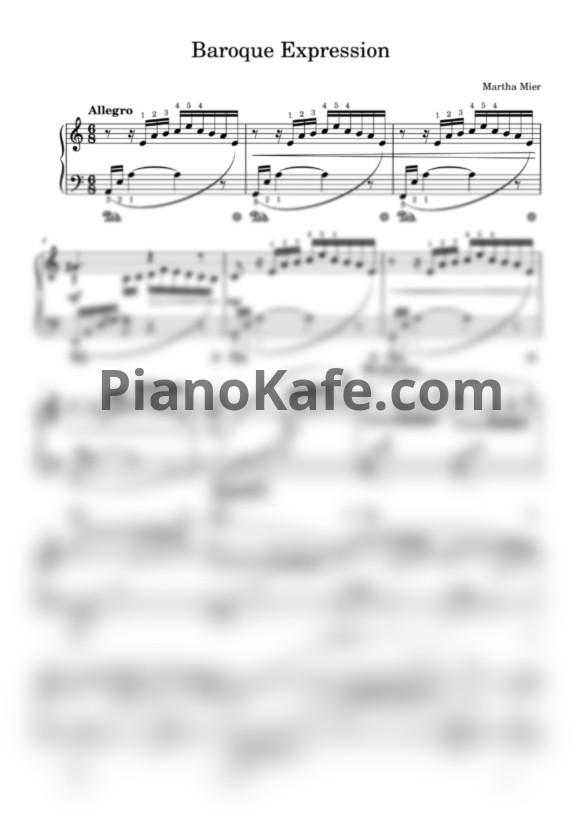 Ноты Martha Mier - Baroque expression - PianoKafe.com
