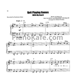 Ноты Backstreet Boys - Quit playing games - предпросмотр