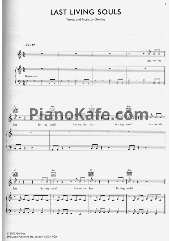 Ноты Gorillaz - Demon days (Книга нот) - PianoKafe.com