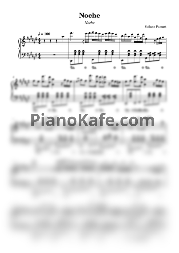 Ноты Sofiane Pamart - Noche - PianoKafe.com