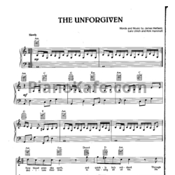 Ноты Metallica - The unforgiven - предпросмотр