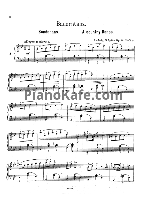 Ноты Людвиг Шитте - Bauerntanz (Op. 94) - PianoKafe.com