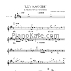 Ноты David A. Stewart feat. Candy Dulfer - Lily was here (Версия 2) - предпросмотр