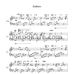 Ноты Helen Jane long - Embers - предпросмотр