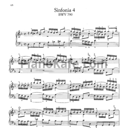 Ноты И. Бах - Симфония №4 (BWV 790) - предпросмотр
