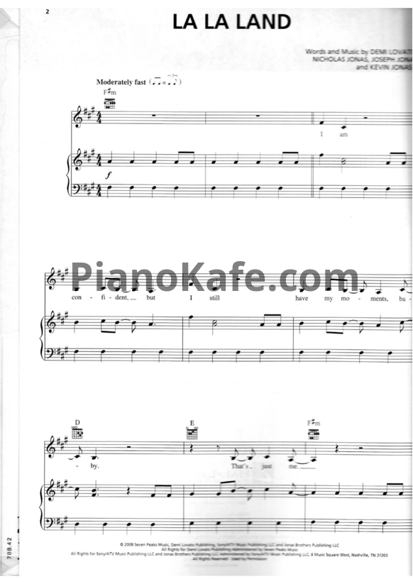 Ноты Demi Lovato - Don't forget (Книга нот) - PianoKafe.com