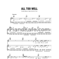 Ноты Taylor Swift - All too well - предпросмотр