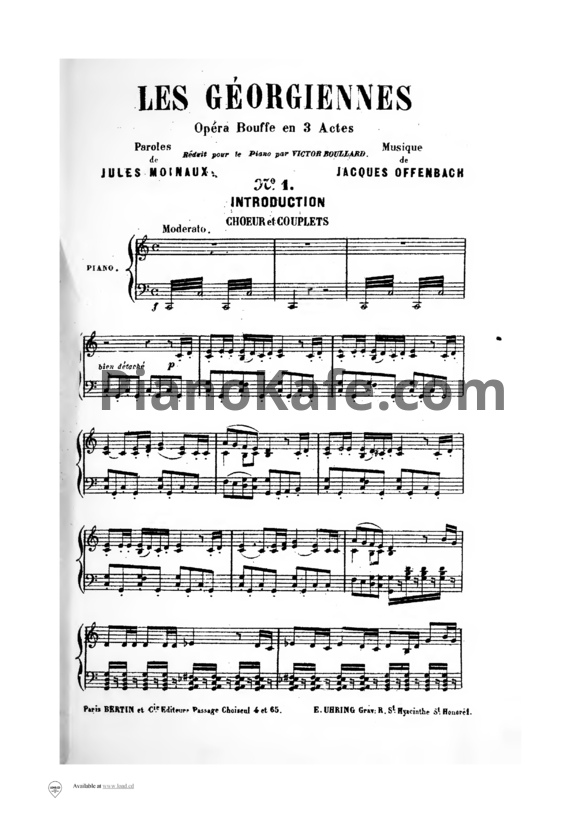 Ноты Жак Оффенбах - Опера "Грузинки" - PianoKafe.com