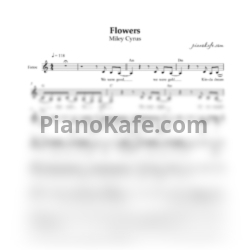Ноты Miley Cyrus - Flowers (Вокальная партия) - предпросмотр