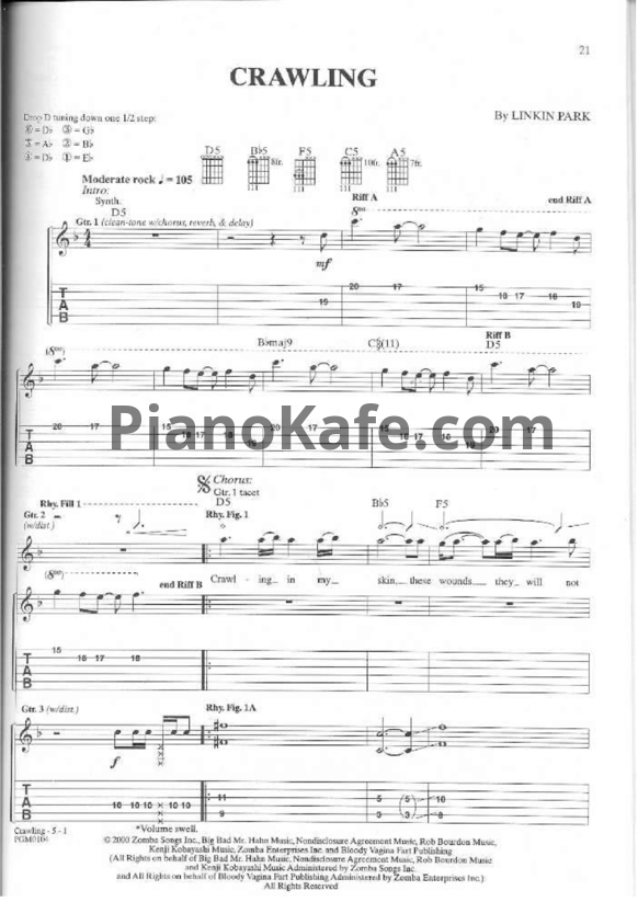 Ноты Linkin Park - Crawling (Версия 2) - PianoKafe.com