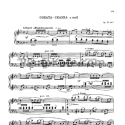 Ноты Николай Метнер - Соната - Сказка c-moll (Op. 25, №1) - предпросмотр