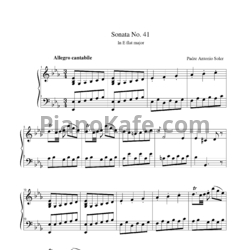 Ноты Antonio Soler - Sonata No. 41 in E flat major - предпросмотр