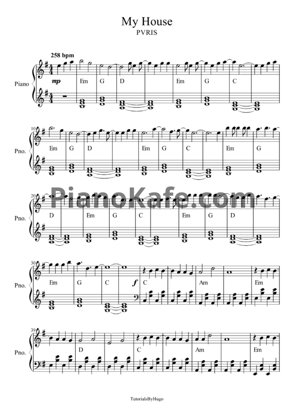 Ноты PVRIS - My house - PianoKafe.com