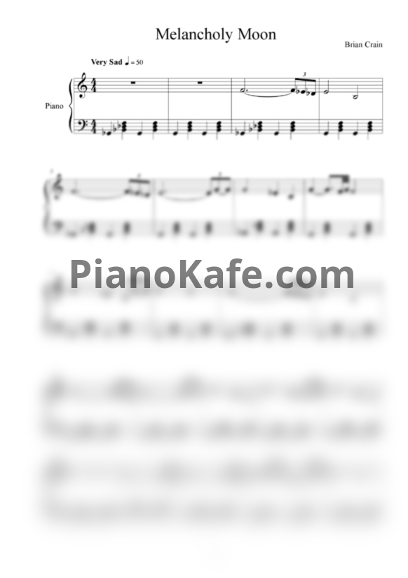 Ноты Brian Crain - Melancholy moon - PianoKafe.com