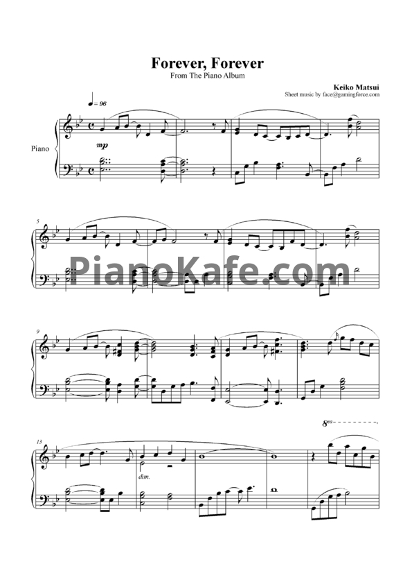 Ноты Keiko Matsui - Forever forever (Версия 2) - PianoKafe.com