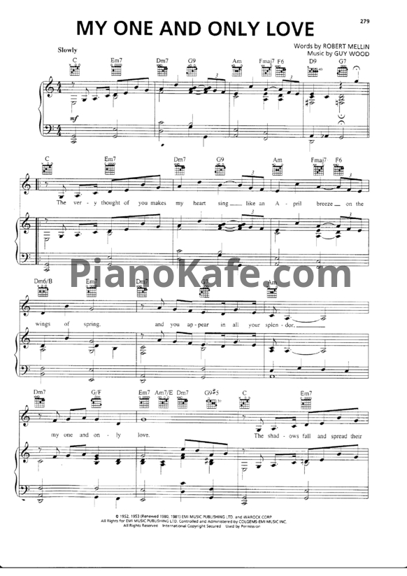 Ноты Guy Wood - My one and only love (Версия 2) - PianoKafe.com