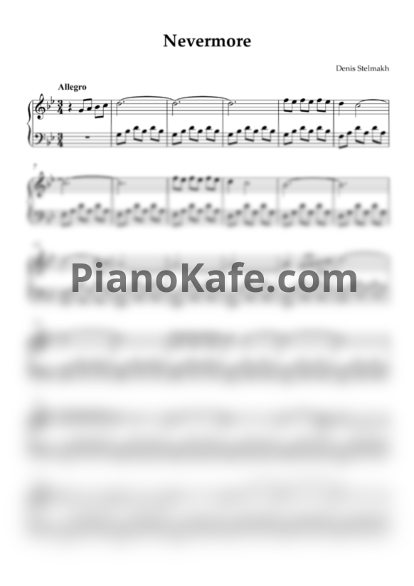 Ноты Denis Stelmakh - Nevermore - PianoKafe.com