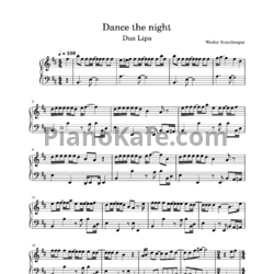 Ноты Dua Lipa - Dance the Night - предпросмотр