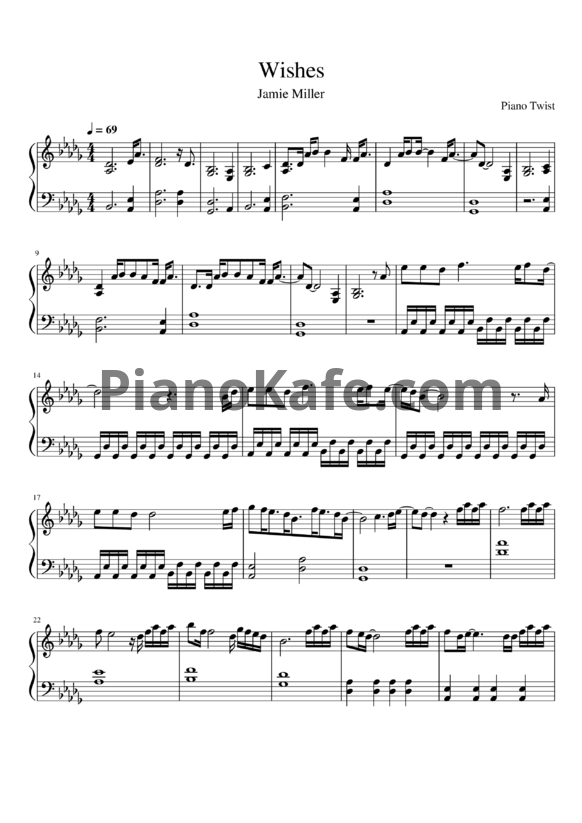 Ноты Jamie Miller - Wishes - PianoKafe.com