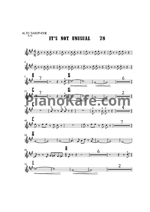 Ноты Tom Jones - It's not unusual - PianoKafe.com