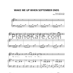 Ноты Green Day - Wake me up when september ends - предпросмотр