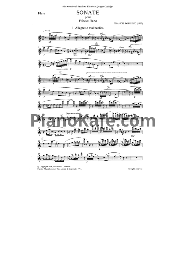 Ноты Франсис Пуленк - Две сонаты - PianoKafe.com
