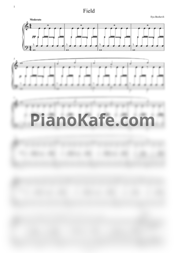 Ноты Ilya Beshevli - Field - PianoKafe.com