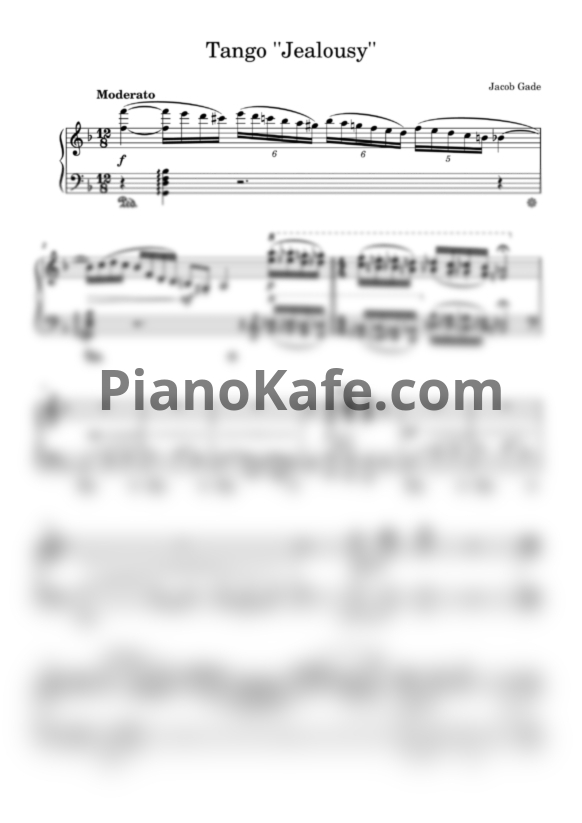 Ноты Jacob Gade - Tango Jealousy - PianoKafe.com