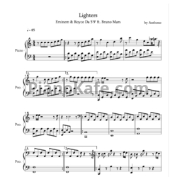 Ноты Eminem feat. Bruno Mars & Royce Da 5'9 - Lighters - предпросмотр