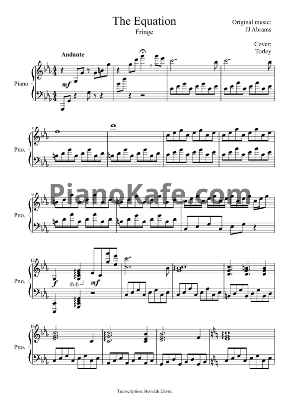 Ноты JJ Abrams - The equation - PianoKafe.com