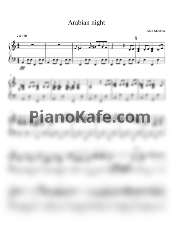 Ноты Alan Menken - Arabian nights (Версия 2) - PianoKafe.com