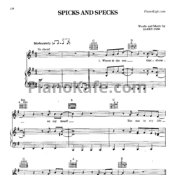 Ноты Bee Gees - Spicks and specks - предпросмотр