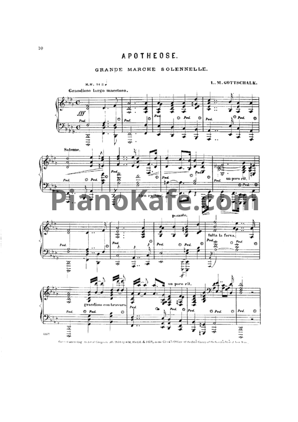 Ноты Луи Моро Готшалк - Apothéose (Op. 29) - PianoKafe.com